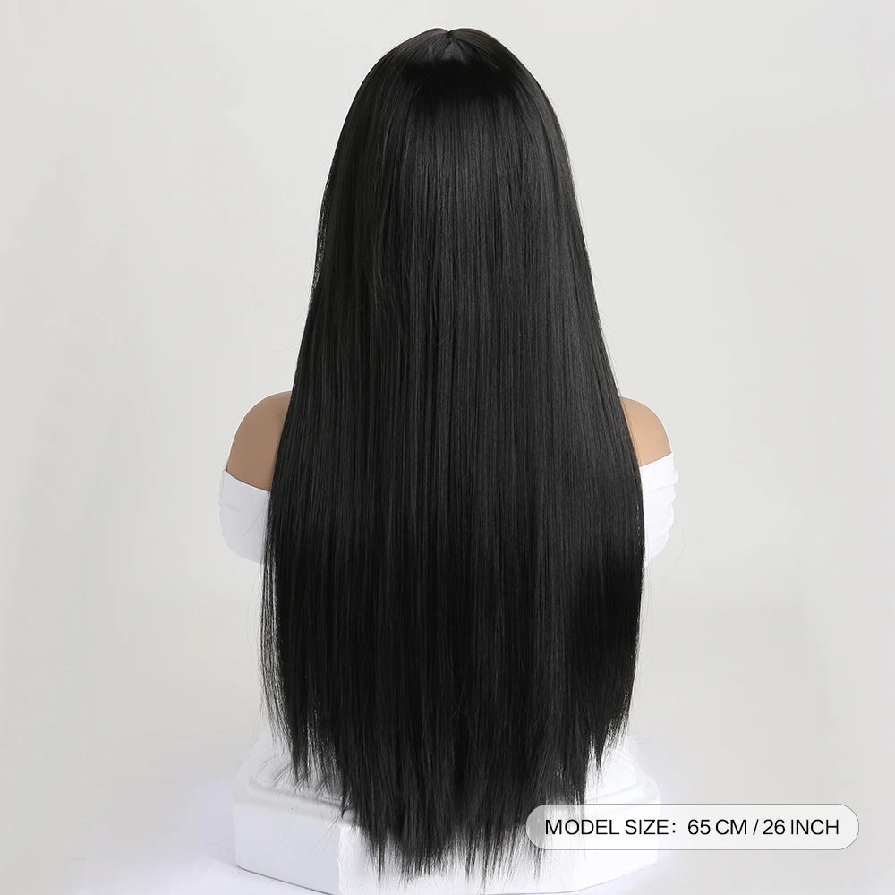 26" Long Straight Synthetic Wig for Women – Colorful Fashion Wig for Daily Wear, Halloween Costume, Party & Cosplay
