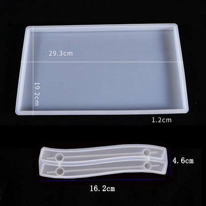 Large Rectangle Resin Tray Silicone Mold - DIY Epoxy Tea Plate Coaster Craft Making Mold