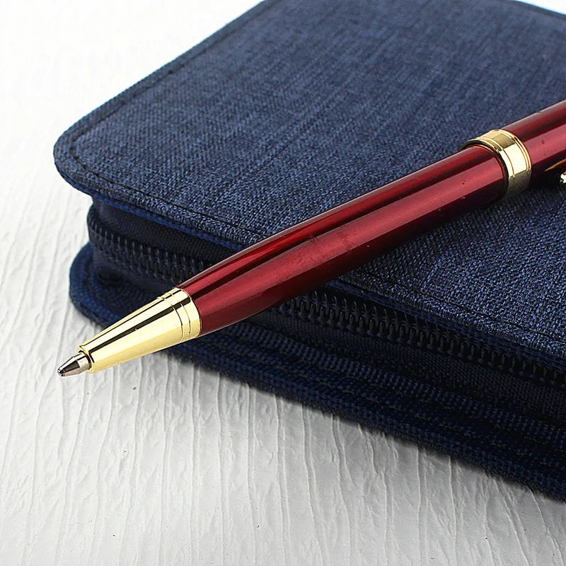 Luxury 0.7mm Metal Rollerball Pen – Blue Ink Gold Steel Signature Pen for Office & School Writing