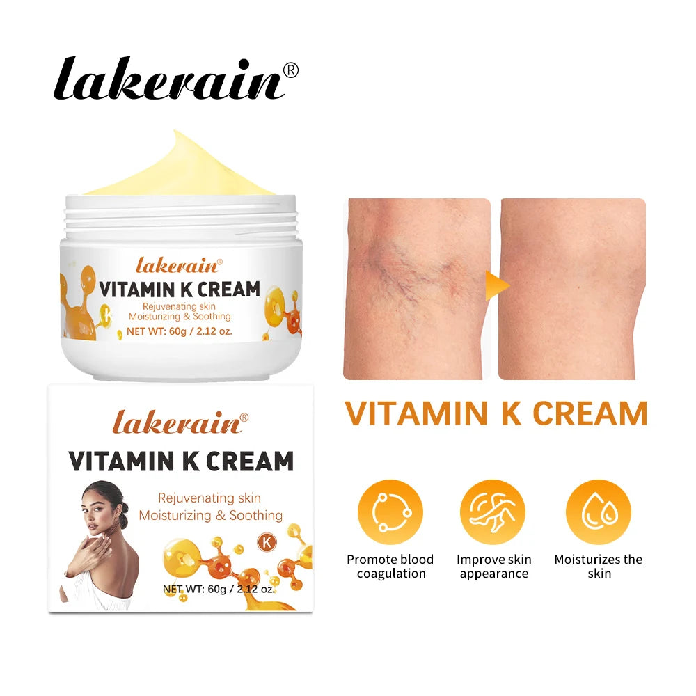 Vitamin K Cream - Moisturizing Massage Cream for Mature Skin and Leg Care