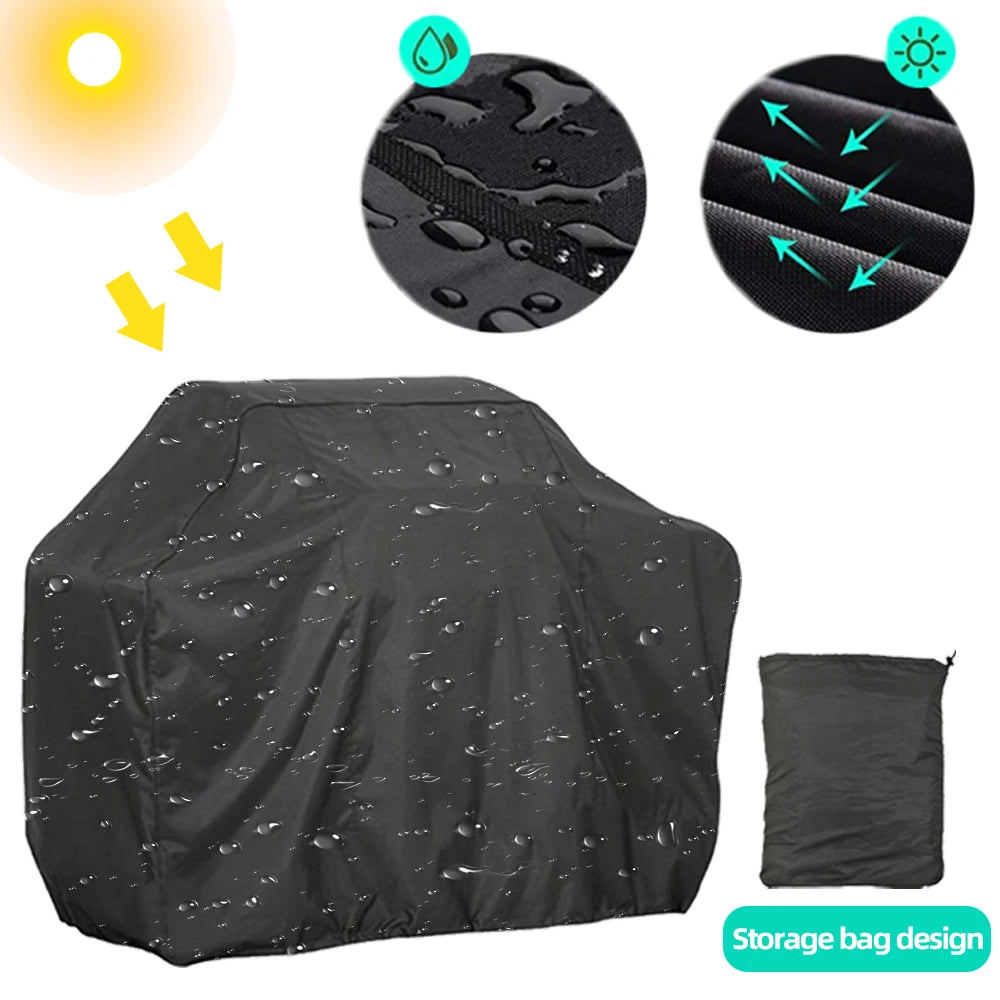 Heavy Duty BBQ Cover - Outdoor Dust and Rain Protective Grill Cover | Waterproof Weber Round Barbecue Cover