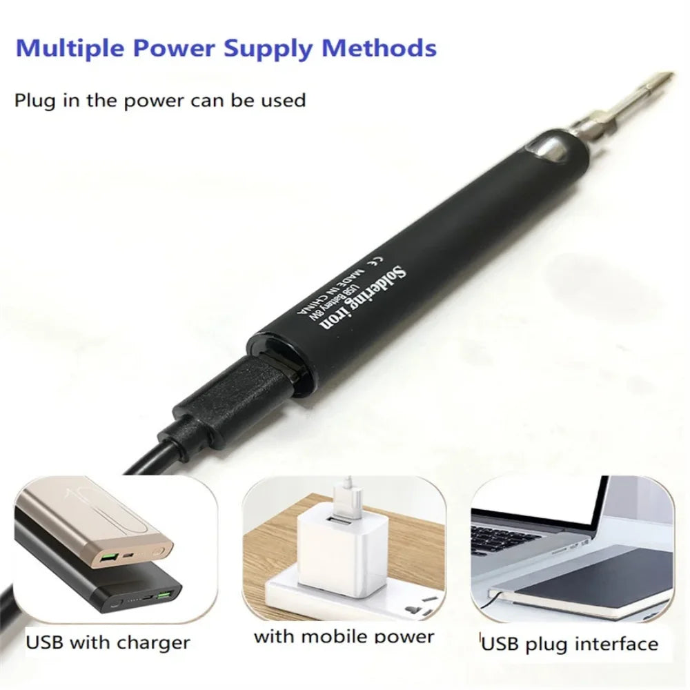 Wireless Rechargeable Electric Soldering Iron – USB 5V 8W Fast Charging Lithium Battery Portable Welding & Repair Tool for Precision Electronics