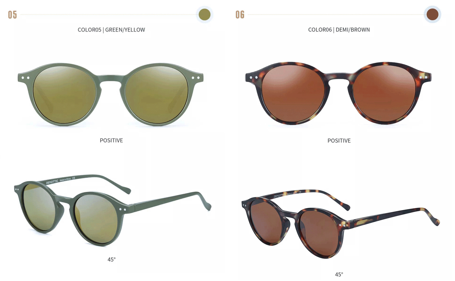 ZENOTTIC Retro Small Round Polarized Sunglasses – Vintage UV400 Shades for Men & Women