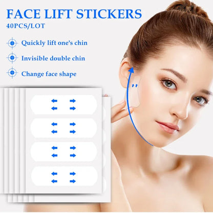 40-120PCS V-Shape Face Lifting Tape — Invisible Transparent Adhesive Patches for Wrinkle & Sagging Skin Repair