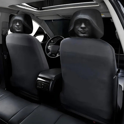 Dark Aesthetic Car Headrest Covers - 2-Piece Mysterious Portrait Universal Fit Set