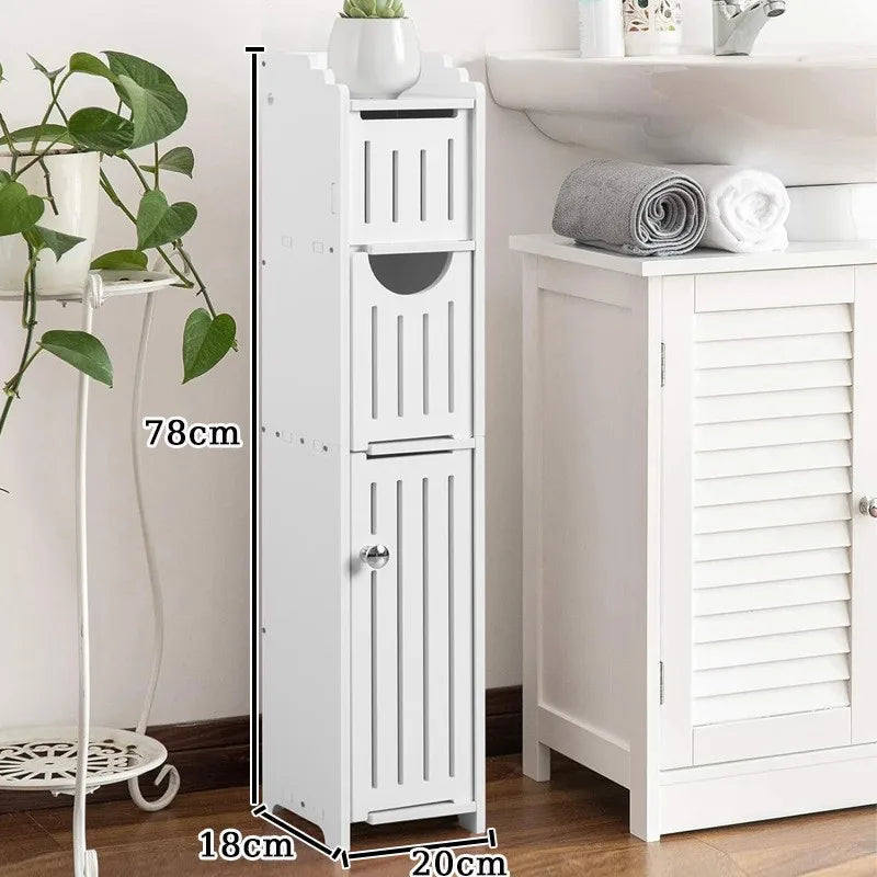 Bathroom Floor-to-Ceiling Storage Rack - Multi-Layer Toilet Organizer Cabinet for Space-Saving Storage