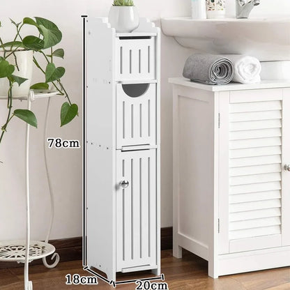 Bathroom Floor-to-Ceiling Storage Rack - Multi-Layer Toilet Organizer Cabinet for Space-Saving Storage