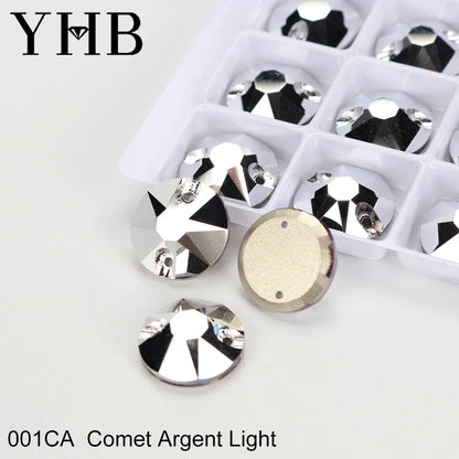 YHB XIRIUS AB Moonlight Glass Crystal — Flatback Sew-On Rhinestones for Garments, Clothes & Bags