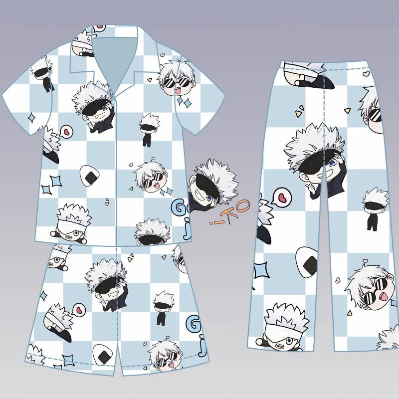 Jujutsu Kaisen Gojo Satoru Anime Pajamas Set – Cute Spring & Summer Couples Homewear, Birthday Gift