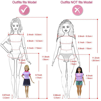 1/6 Doll Clothes Set — Handmade Fashion Outfits with Green Dress, Bag & Shoes for 12-Inch (30cm) Dolls
