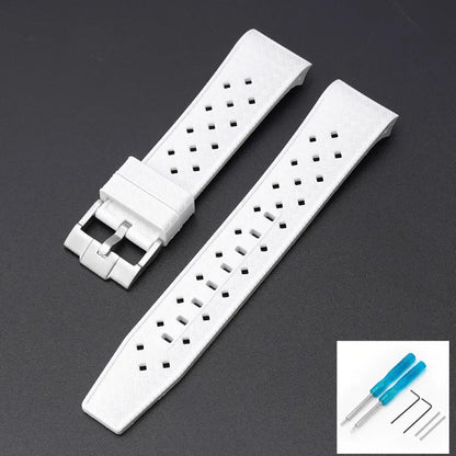 Curved End Strap for Swatch X Blancpain Fifty Fathoms – 22mm Waterproof Liquid Silicone Watch Band for Men & Women