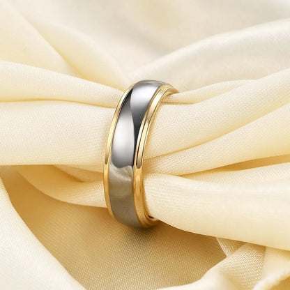 Classic 4/6mm Tungsten Wedding Band – Rose Gold Curved Stainless Steel Ring for Men & Women Couples Jewelry