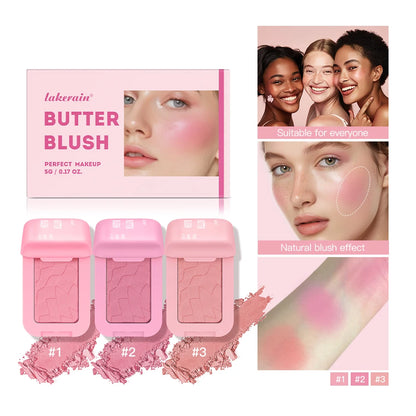 Professional Makeup Powder Blush - 12HR Wear, Vegan Formula, Pink Cream Blusher Palette for Face Cosmetics