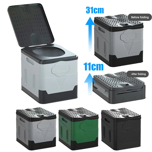 Portable Folding Toilet for Outdoor Camping - Cover Design Potty for Adults & Kids, Reusable Toilet for Picnics & Travel