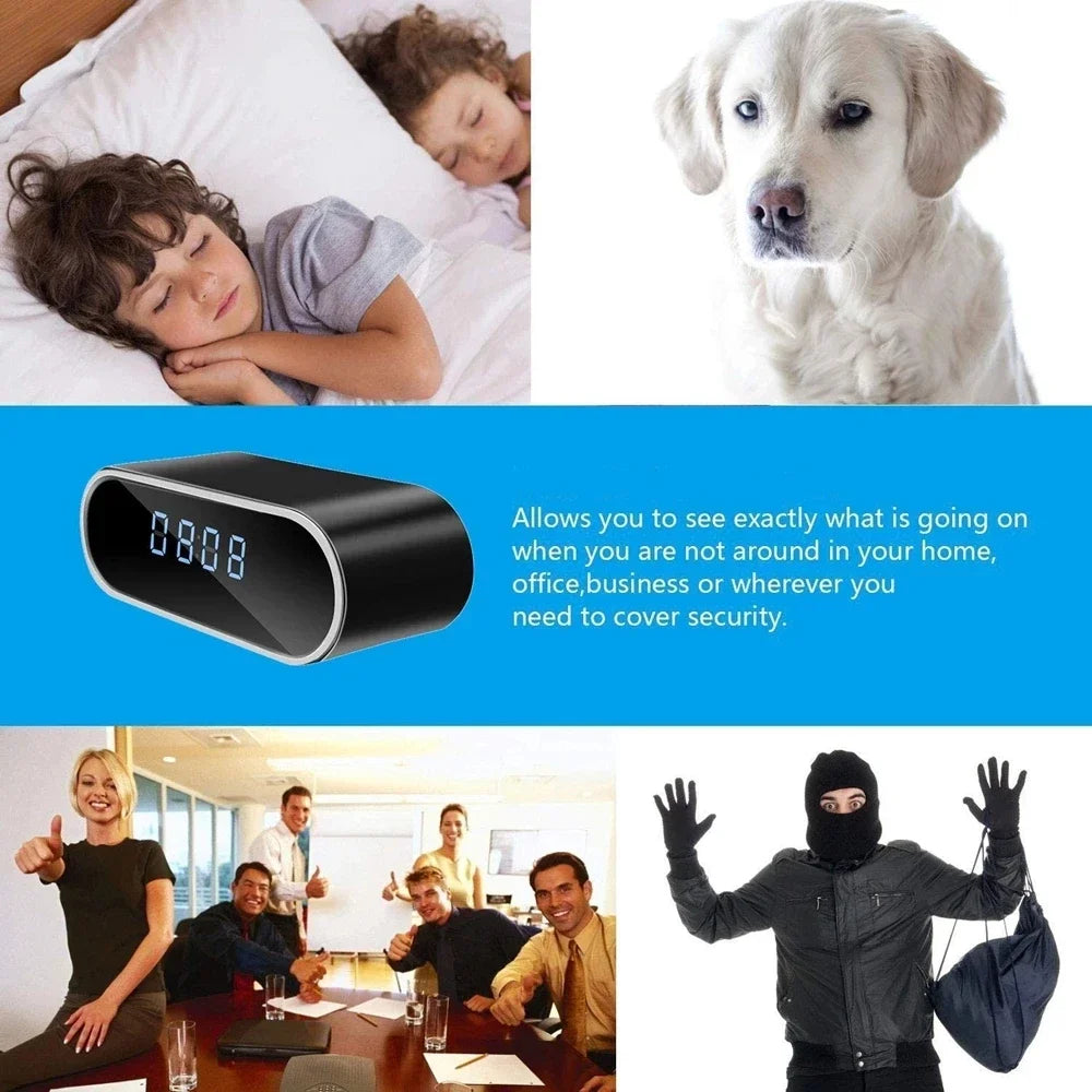 Mini Clock Camera Full HD 1080P WiFi Wireless Spy Camera – Night Vision DVR Home Security Monitoring & Nanny Cam Recorder