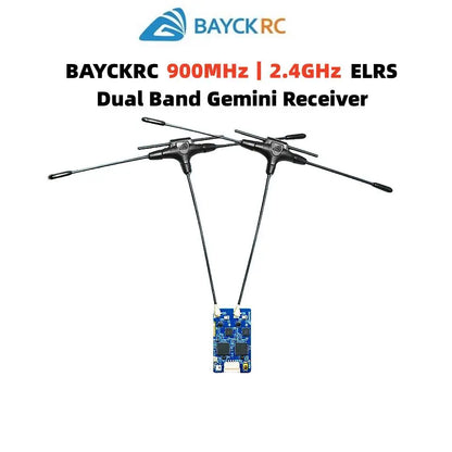 BAYCKRC Gemini Dual-Band ExpressLRS Receiver 900MHz/2.4GHz (915M) TCXO — RC FPV Long-Range Racing & Fixed-Wing Drone
