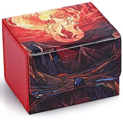 PU Leather TCG Deck Box - 120+ Sleeved Card Storage Case for Trading Cards, CCG & Magic Card Games