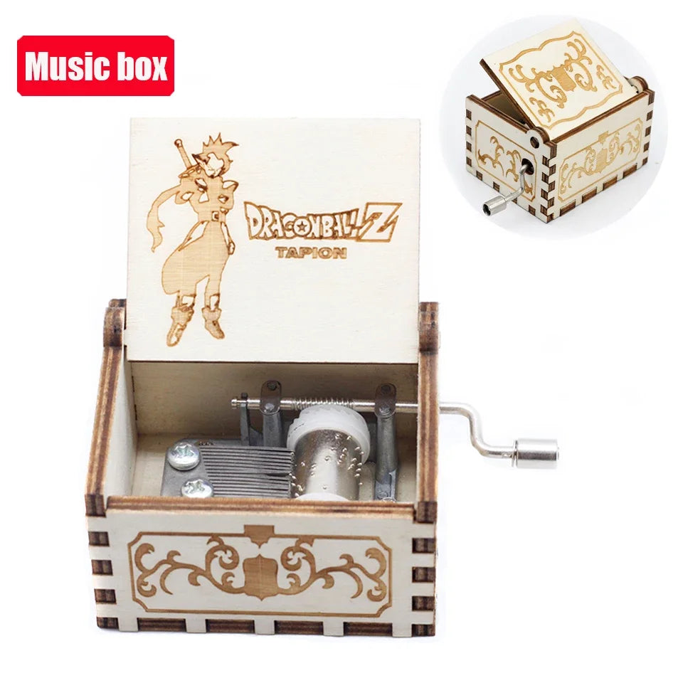 Antique Carved Wooden Hand Crank Music Box – Onepiece Figure, Perfect for Halloween & Christmas Birthday Gifts