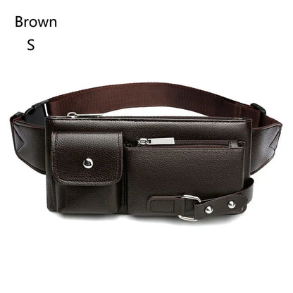 Fashion Leather Waist Bag Fanny Pack – Large Phone Belt Bag for Men & Women, Casual Outdoor Travel Crossbody Purse