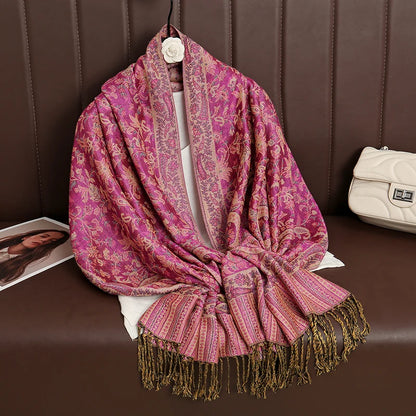 Luxury Autumn Cashmere Pashmina Shawl – Warm Winter Scarves for Women, Printed Cotton Foulard Stole Scarf 2023