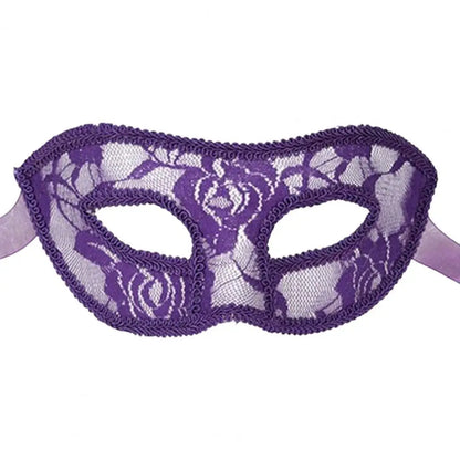 Lace Ribbon Masquerade Eye Mask - Handmade Venetian Cosplay Costume for Women & Men