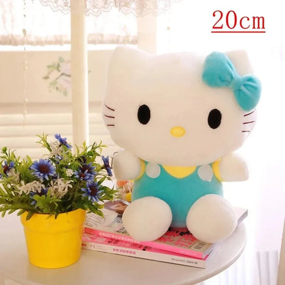 Hello Kitty Plush Toy — 20cm Sanrio Soft Stuffed KT Cat Doll, Cute Movie Character, Birthday Gift for Kids