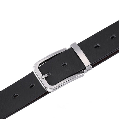 Men’s Pin Buckle Cowskin Leather Belt – High-Quality Designer Waist Strap, Luxury Fashion Accessory