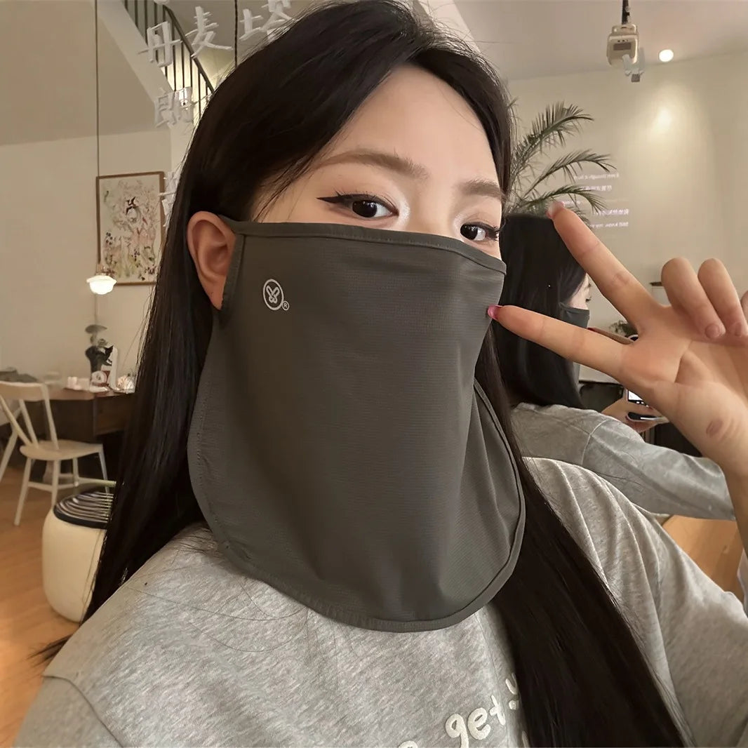 Women’s Ice Silk Sun Protection Mask 2026 – Breathable UV Resistant Cycling Neck Gaiter Summer Sunshade Veil