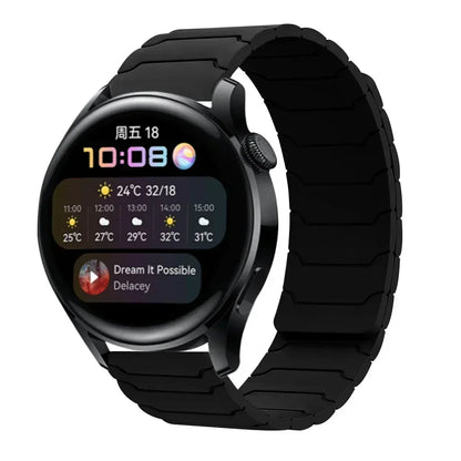 22mm Magnetic Silicone Watch Strap – Replacement Sport Wristband for OnePlus Watch 3/2R/2 & OPPO Watch X/X2/4 Pro 46mm Band