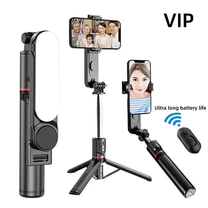 FANGTUOSI 2025 L15 Wireless Selfie Stick Tripod – Foldable Monopod with LED Light for Smartphones, TikTok & Live Shooting