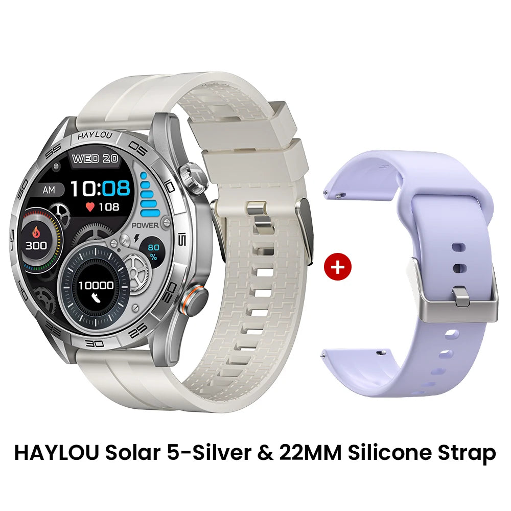 HAYLOU Solar 5 Smartwatch — 1.58" AMOLED, Voice Calling, 24H Health & Sports Tracker for Men