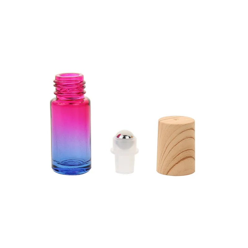 5/10/20/30/50pcs 5ml Glass Roll-On Bottles — Gradient Empty Roller Ball Bottles for Essential Oils & Travel