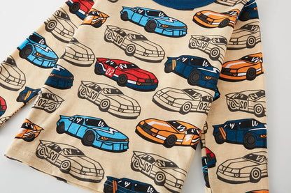100% Cotton Cartoon Pajama Set for Boys - Printed Children's Sleepwear for Ages 1–8 Years