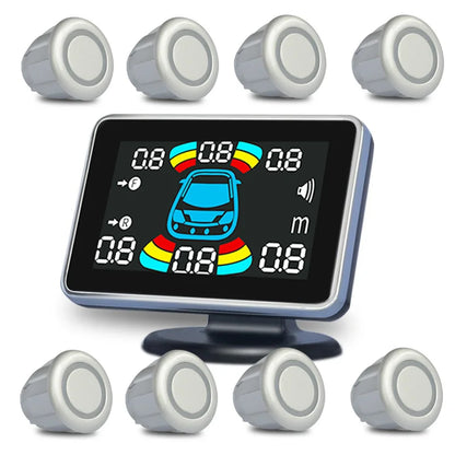 8-Channel Car Parking Sensor – Parktronic Reverse Backup Radar, Rear Auto Detector with Buzzer Assistance Kit