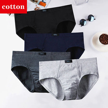 4-Pack Men's Cotton Briefs - Breathable Printed Underwear with Comfortable Fit & Stylish Design