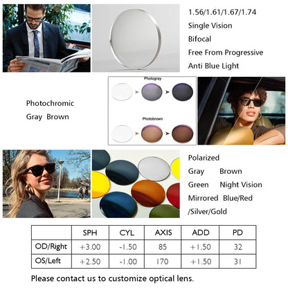 Comfortable Rectangular Men’s Business Glasses – Full Rim Browline Metal Frame for Optical Prescription Lenses
