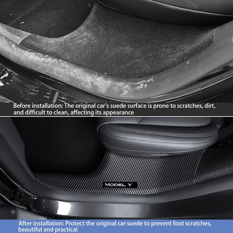 Tesla Model Y Juniper 2025+ Door Threshold Strips – ABS Anti-Scratch & Dirt-Resistant Interior Accessories for Front & Rear Doors