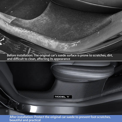 Tesla Model Y Juniper 2025+ Door Threshold Strips – ABS Anti-Scratch & Dirt-Resistant Interior Accessories for Front & Rear Doors