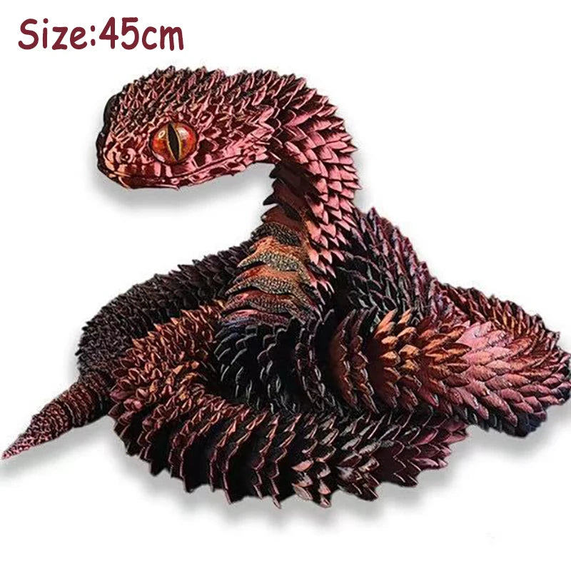 3D Printed Multi-Joint Dinosaur & Snake Fidget Toy – Movable Stress Relief Toy for Adults, Kids, Autism, and Desktop Decor