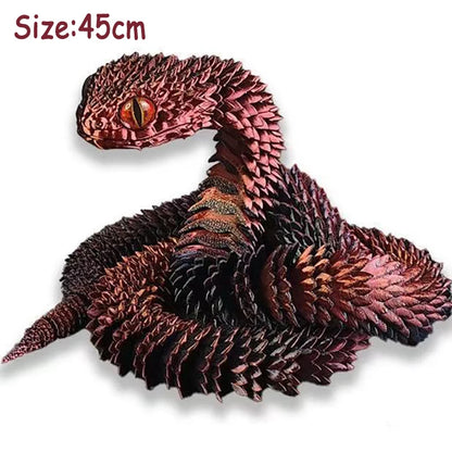 3D Printed Multi-Joint Dinosaur & Snake Fidget Toy – Movable Stress Relief Toy for Adults, Kids, Autism, and Desktop Decor