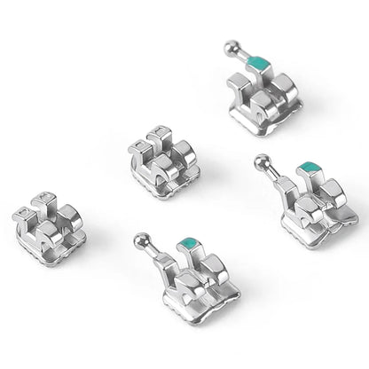 20/50 Sets JOY DENTAL Orthodontic Brackets – MIM Monoblock Metal Mini Roth .022/MBT .018 with Hooks for Dentistry Ortho Braces