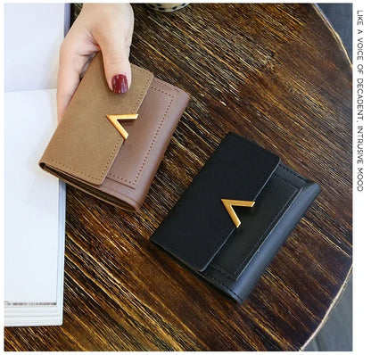 Luxury Mini Leather Wallet for Women – Small Short Fashion Purse with Credit Card Holder