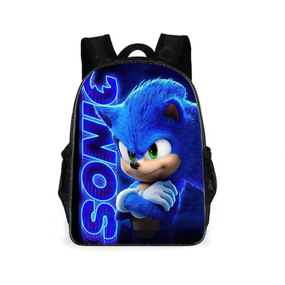 3PC Sonic Backpack School Bag Set – Anime Cartoon Zipper Backpack for Boys & Girls, Primary and Middle School Students