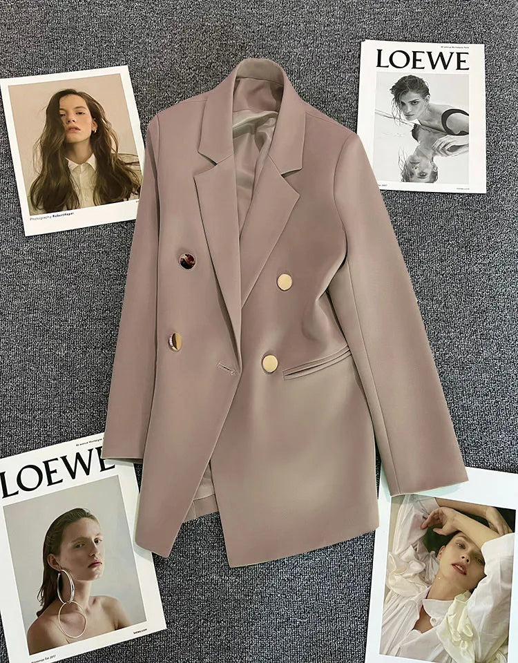 2023 Women's Elegant Single Button Blazer – Slim Fit Long Sleeve Office Jacket for Autumn & Winter