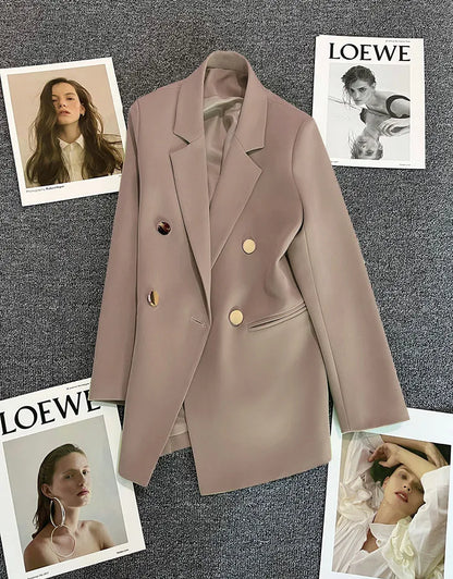 2023 Women's Elegant Single Button Blazer – Slim Fit Long Sleeve Office Jacket for Autumn & Winter