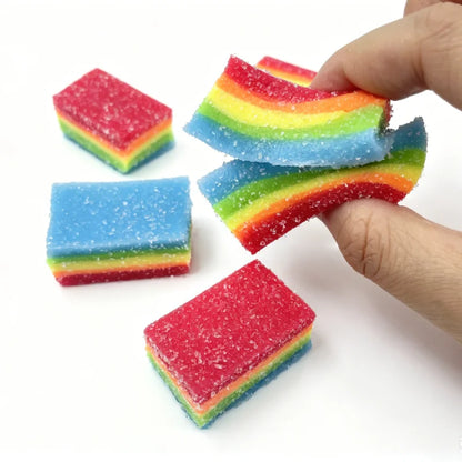 Squishy Rainbow Strip Stress Ball - Soft Stretchable Rainbow Fidget Toy for Stress Relief