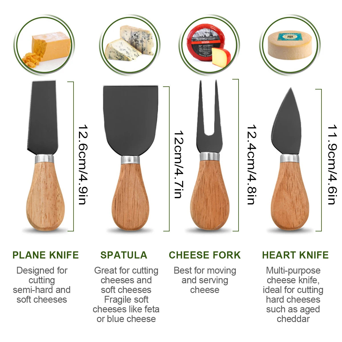 Leeseph Cheese Knives Set – Stainless Steel Cutlery for Charcuterie Boards, Kitchen Gadgets Collection
