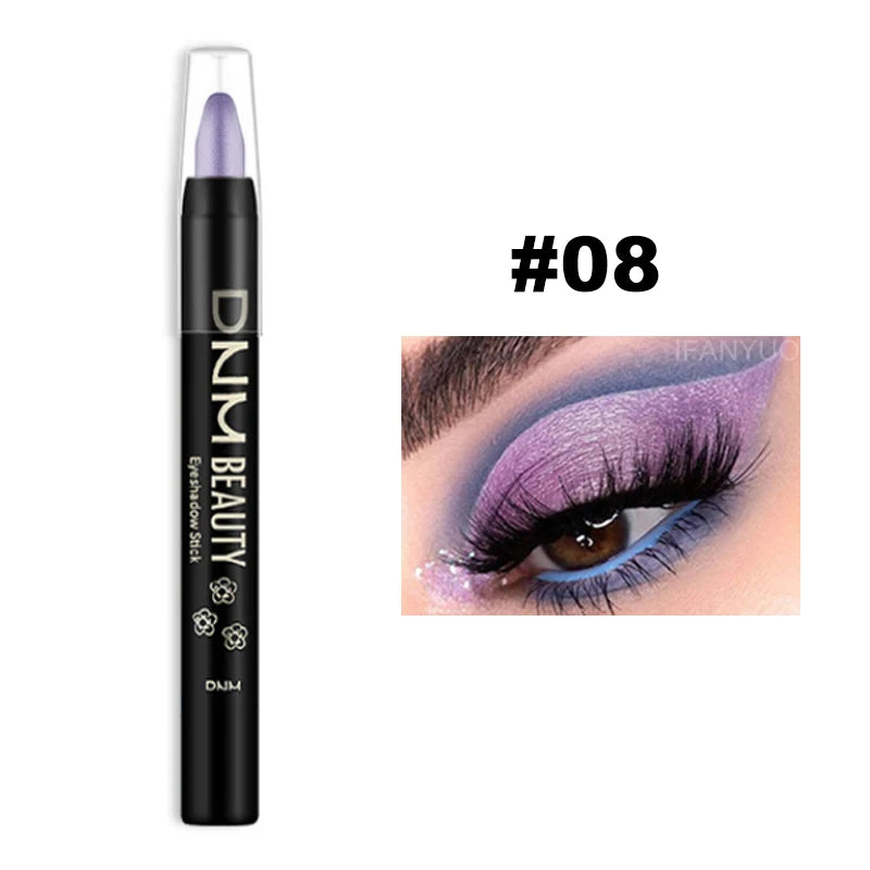 16-Color Pearlescent Eyeshadow Sticks – High Pigment Waterproof Glitter Eye Makeup Pencil, Long-Lasting & Smudge-Proof