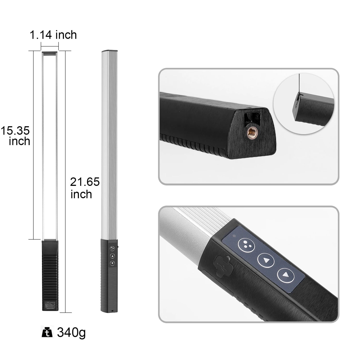 LUXCEO Q508A RGB LED Video Light Stick 10W Rechargeable 2600mAh – 36 Color CCT Studio Lighting for YouTube & Photography