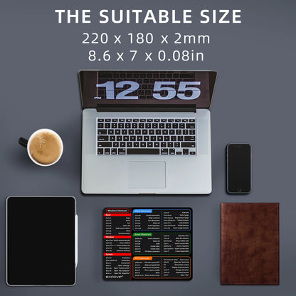 EXCO Excel Shortcuts Mouse Pad – Non-Slip Rubber Mouse Mat for Windows Office, Home & Laptop